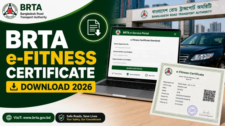 BRTA e-Fitness Certificate Download 2026